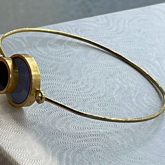 Vintage double glass circles hook front bracelet - Picture 4 of 7